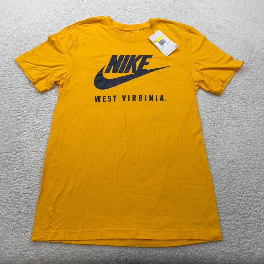 NWT Nike Mens T Shirt West Virginia Graphic Tee Yellow Size Small
